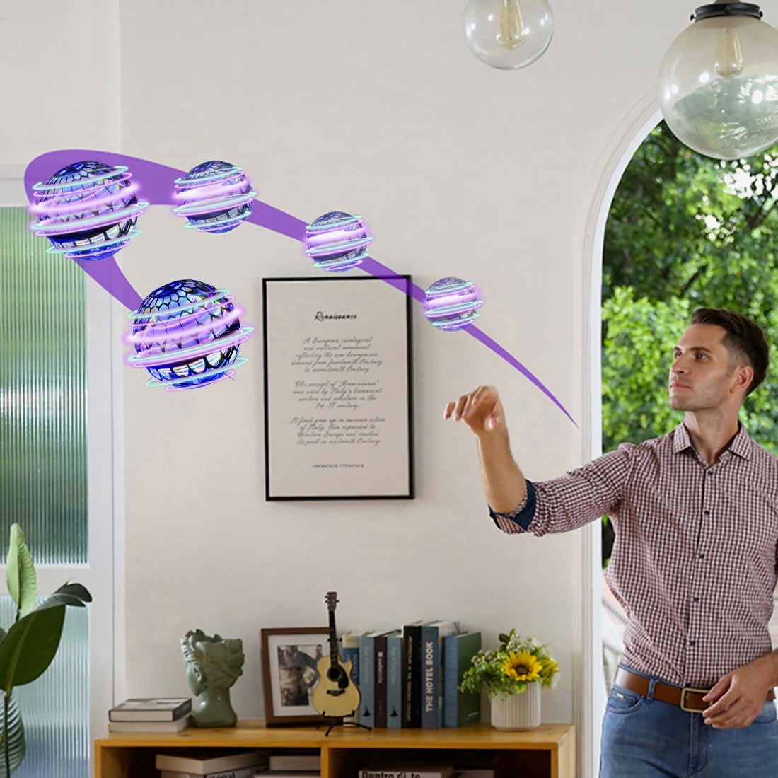 Flying boomerang ball