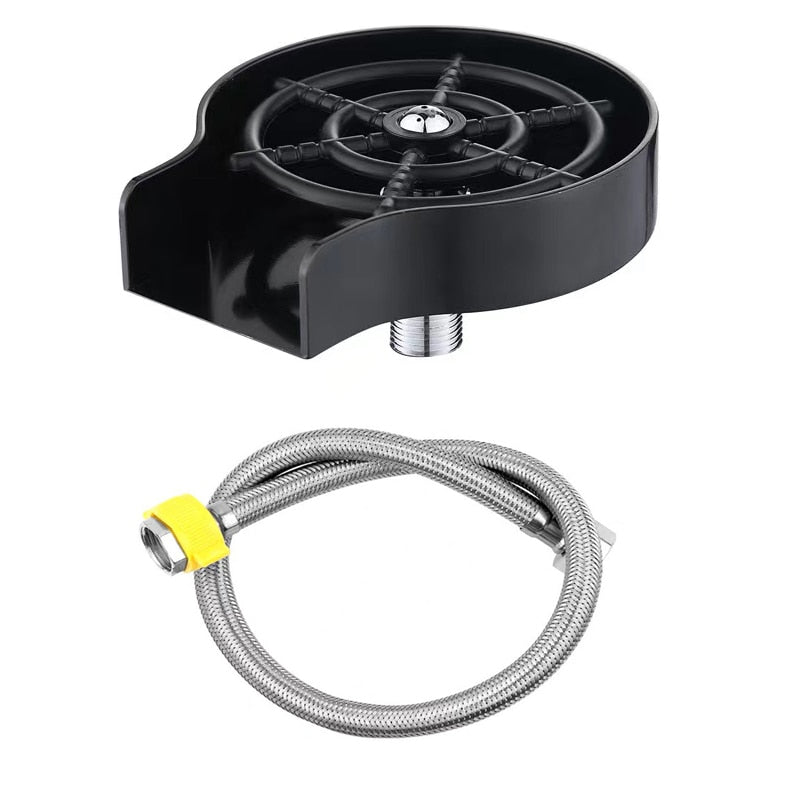 High pressure glass rinser