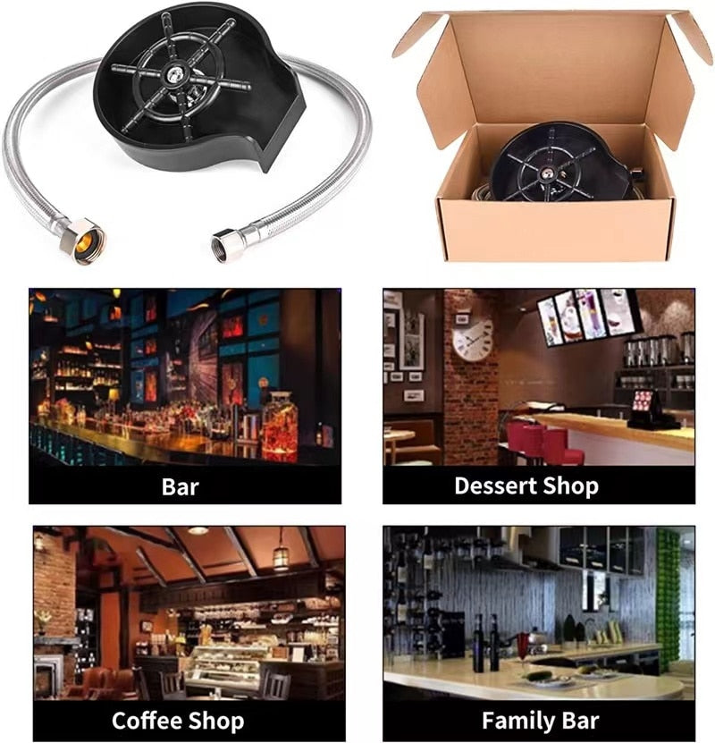 High pressure glass rinser