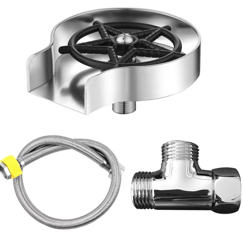 High pressure glass rinser