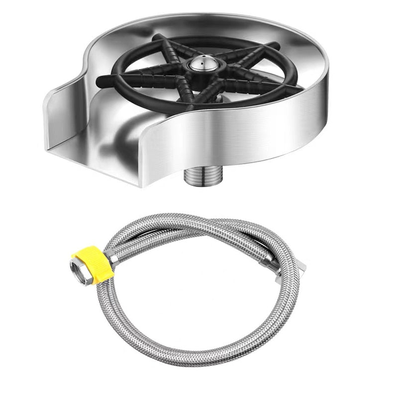 High pressure glass rinser