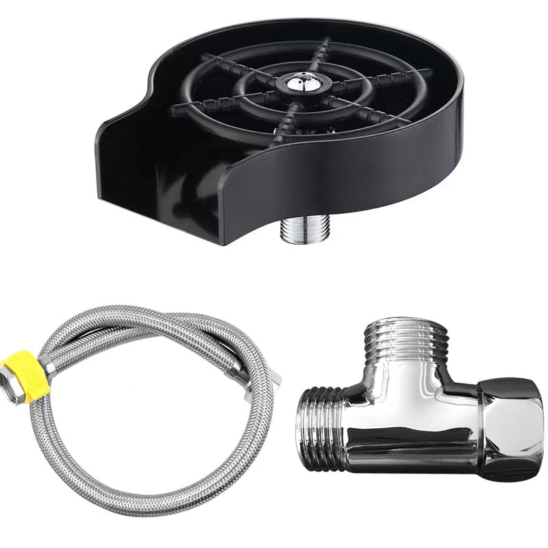 High pressure glass rinser