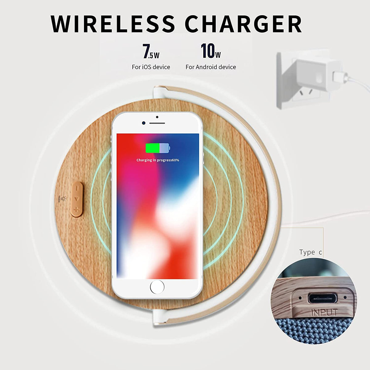 Night light  with wireless charger
